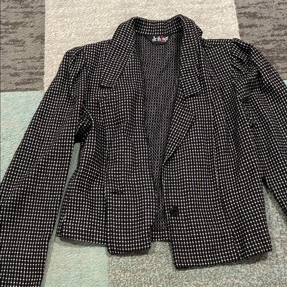 Black & White Check Blazer Jacket Made in USA